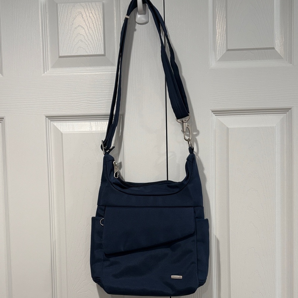 Travelon Anti-Theft Crossbody Bag Navy Blue Adjustable Strap